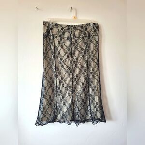 Worthington Midi Skirt Sheer Black Lace Mesh Whimsygoth Fairy Grunge Romantic 12